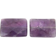 Amethyst Rectangle Faceted Beads 18mm 2Pcs