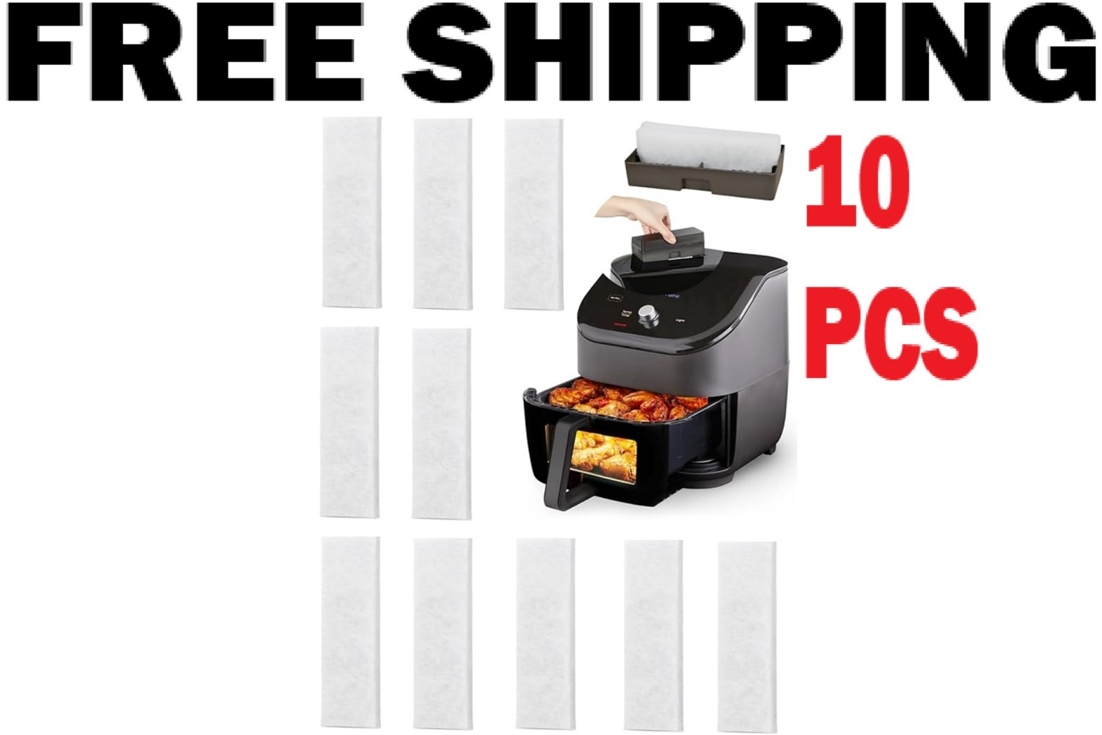 10PCS Replacement Odor Erase Air Filters for Instant Pot Air Fryer Vortex plus 6