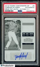 2018 Contenders #2 Yordan Alvarez RC ROOKIE AUTO PRINT PLATE 1/1 PSA Authentic