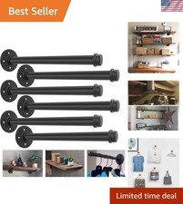 6 Pack Industrial Pipe Shelf Brackets 12 Inches Iron Pipe Floating Shelf Bracket