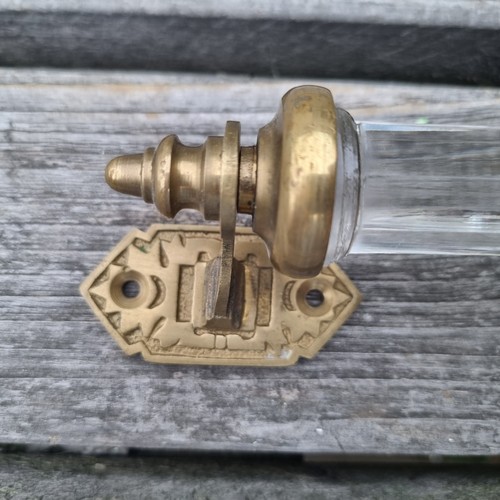 Maniglia barra porta vetro trasparente ottone stile antico recuperata come da ritrovamento - Foto 6 di 16
