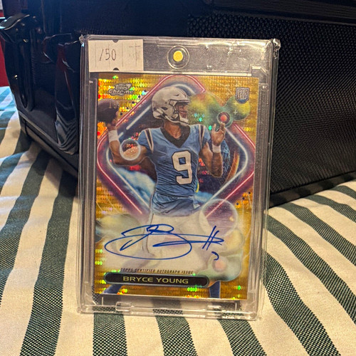Bryce Young [Gold Interstellar] #CCA-BY 2023 Topps Composite Cosmic Chrome Autograph card