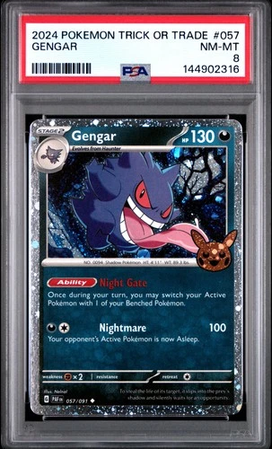 2024 POKEMON TRICK OR TRADE #057 GENGAR PSA 8