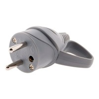 Stecker 16A 2P+T Grau Nf Norm 4X6X8Cm - Zenitech - Netzstecker, Stromstecker