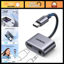 USB C to 3.5mm Audio Adapter Charger 2-in-1, High-Quality Sound, Fast Charging
