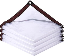 Clear Tarp Waterproof with Grommets,Heavy Duty PVC Vinyl Tarps 4x6 ft Black