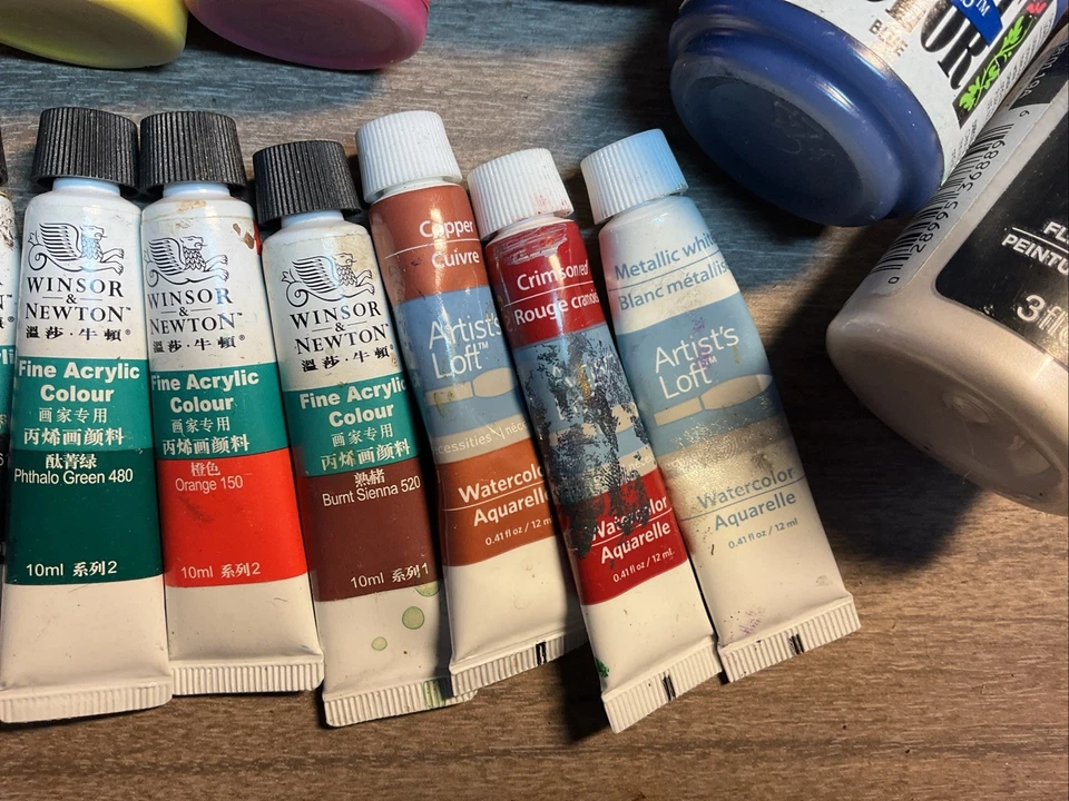 Lot Of 28 Winsor & Newton Galeria Acrylic Color Paint Metallic-All Soft Tubes - Image 4 of 4