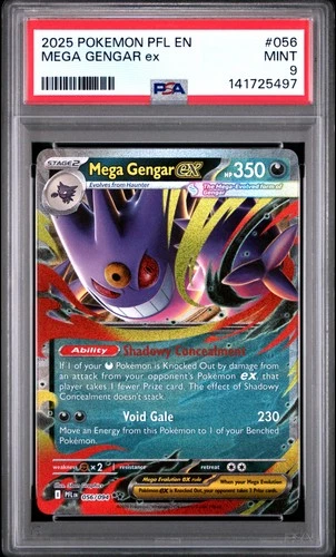 2025 POKEMON PFL EN-PHANTASMAL FLAMES #056 MEGA GENGAR EX PSA 9