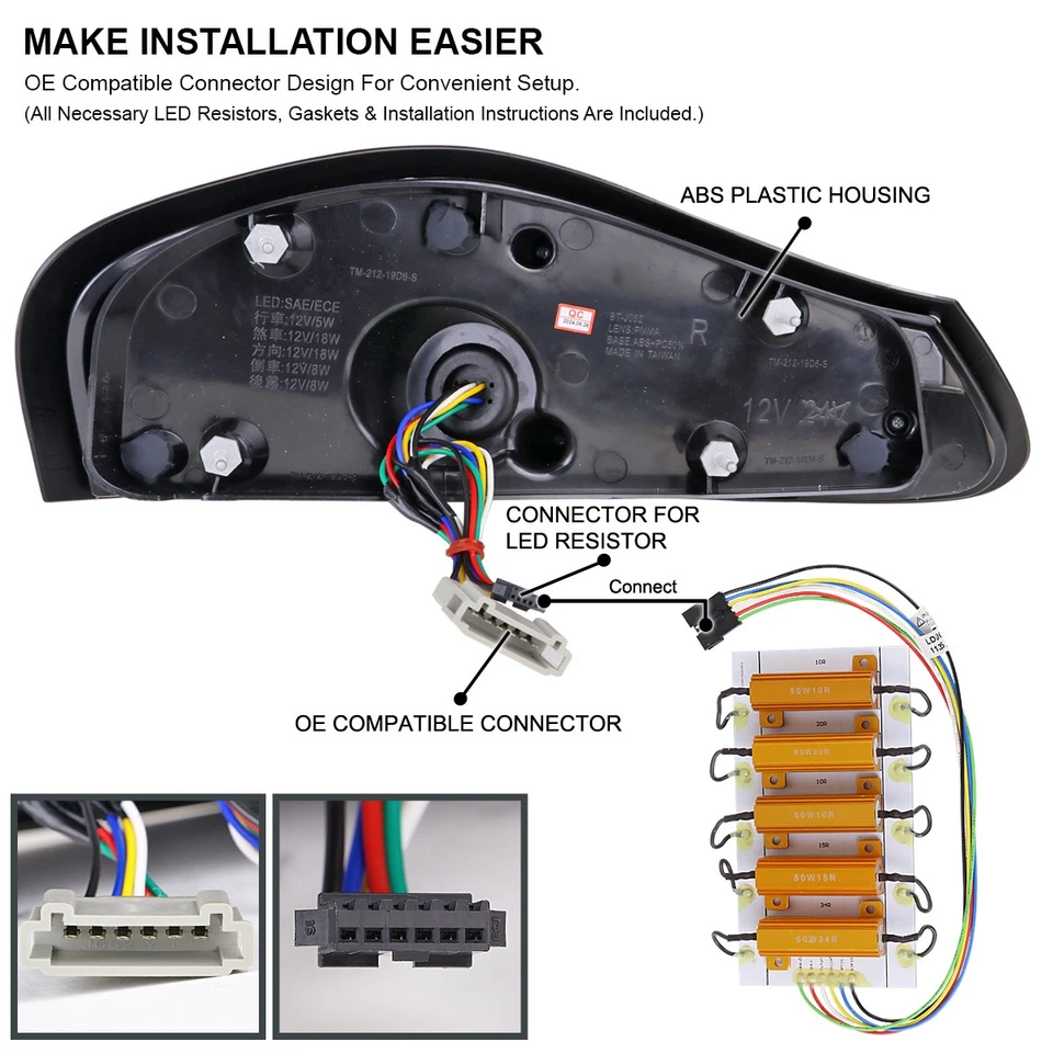 Fits 1997-2004 Porsche Boxster 986 Full LED Tail Lights Sequential Signal Lamps - Image 4 of 4