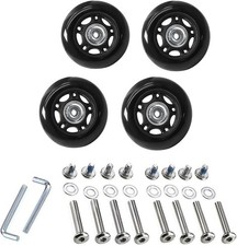 4 Pcs 64 x 18mm Luggage Suitcase Replacement Wheels, Rubber Swivel Caster Whe...