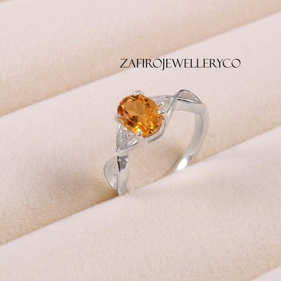Citrine Ring, Steller Ring, November Birthstone, Anniversary Gift Ring