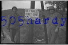 WWII US GI Photo Negative - 258th Engineer WE FINALLY BUILT ONE Bridge Sign #1