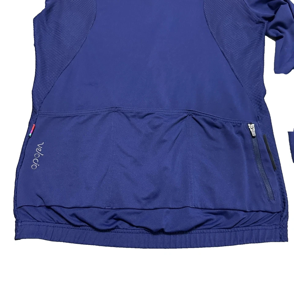 Velocio Signature Softshell Cycling Womens Jacket Medium Back Pocket Navy Blue - Image 3 of 4