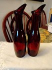 Vintage Anchor Hocking Ruby Glass Cruets Set Flared Spout — photo 3