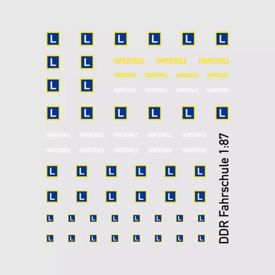 Waterslide Decal 1:87 DDR Fahrschule PKW & LKW Modellbahn Spur H0
