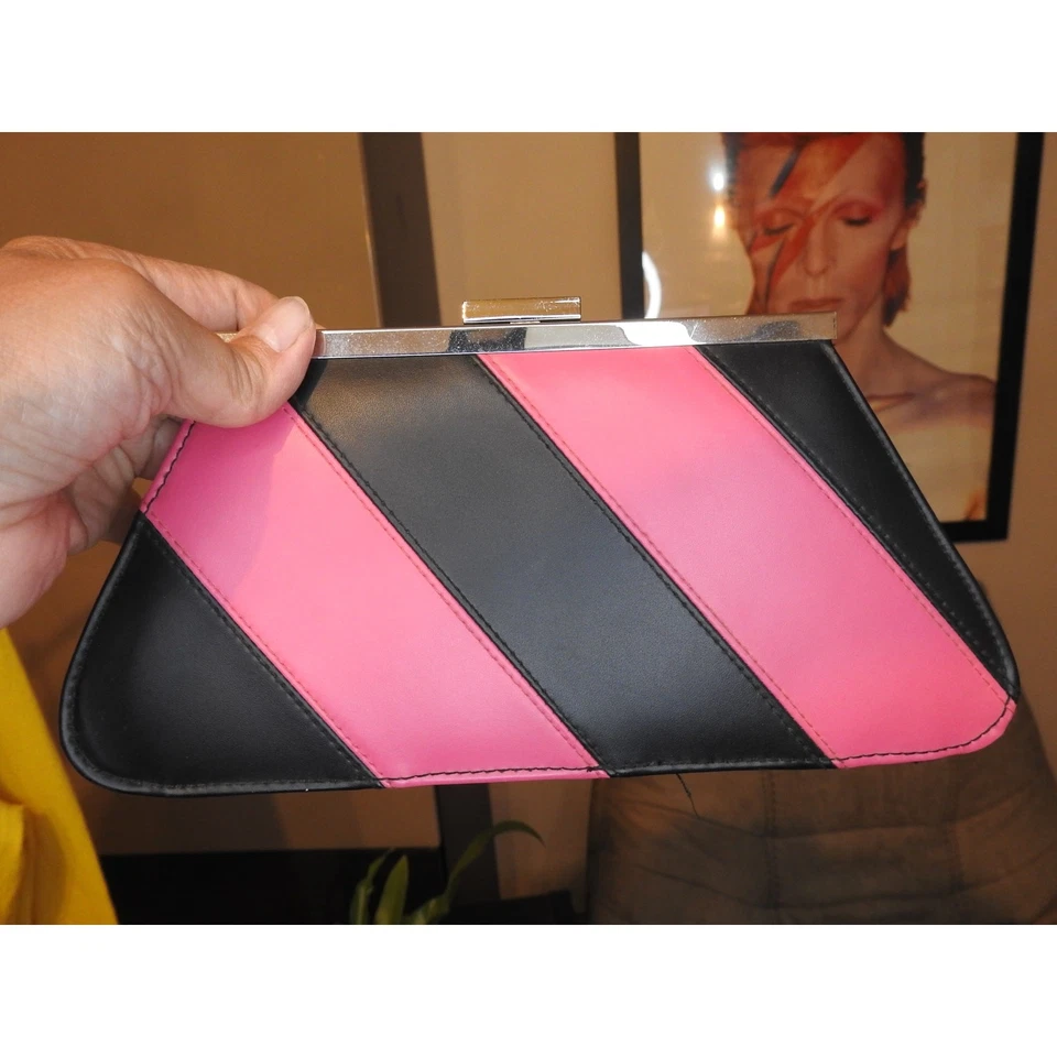 Playboy Clutch Bag Pink Black Womens Handbag Purse Retro Vintage - Image 2 of 4
