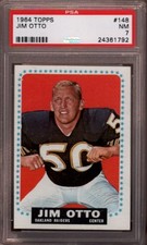 1964 TOPPS # 148 JIM OTTO ☆RARE☆ OAKLAND RAIDERS ☆SHORT PRINT☆ PSA 7 NEAR-MINT