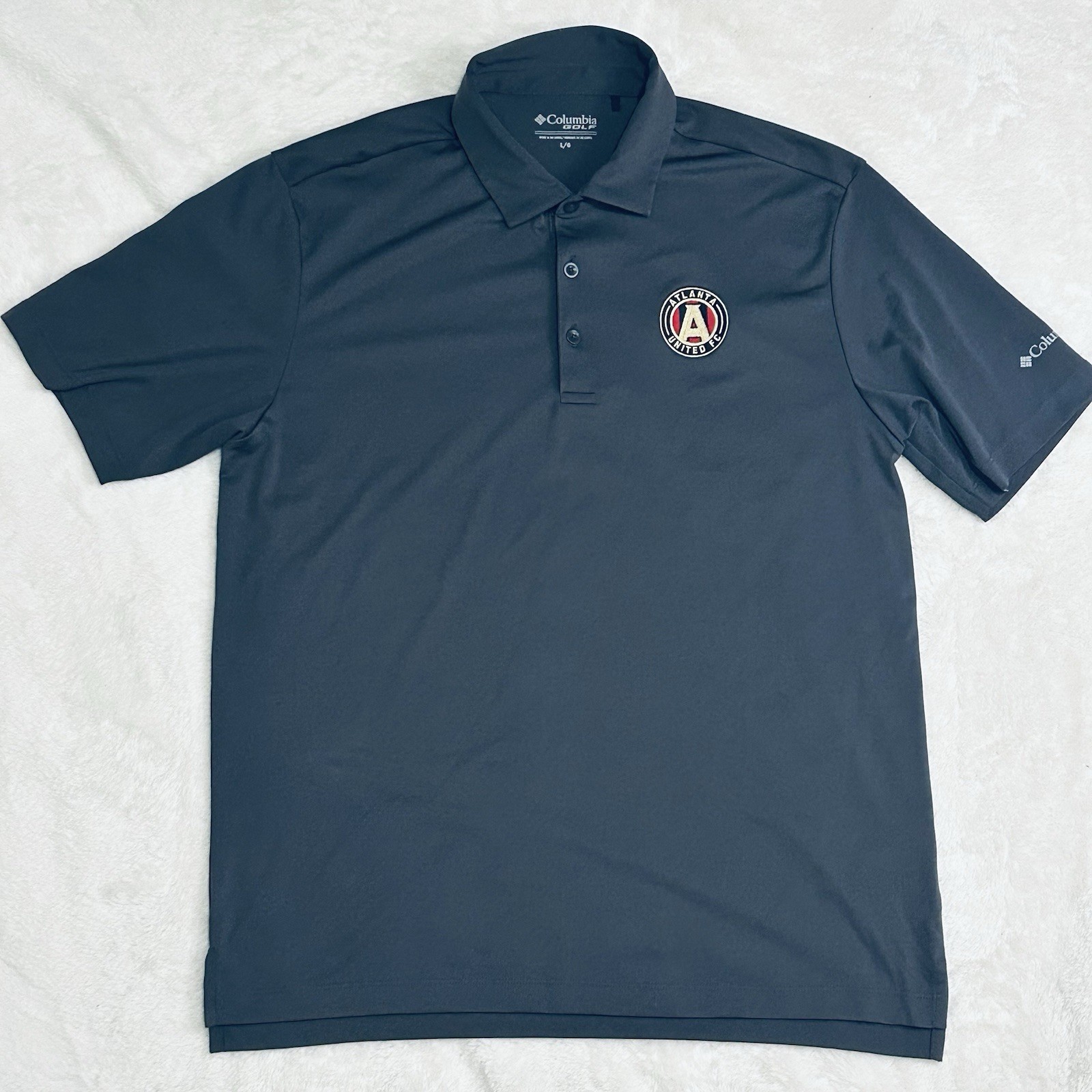 Atlanta United FC MLS Soccer Club Columbia Golf Gray Polo Shirt Large Futbol