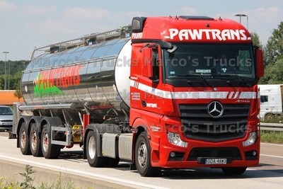 LKW Foto Mercedes-Benz Actros Tankwagen Auflieger Polen rot PAWTRANS POLA #p1wl