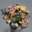 Jewellery 6 ct+ Natural Tourmaline Ring 925 Sterling Silver Size 8.25 /R468704