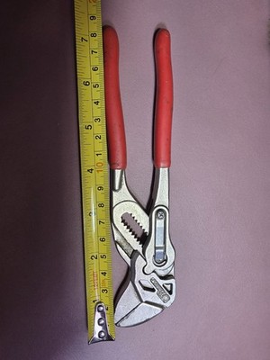 KNIPEX Tools Germany  FLAT Plier Wrench, Push Button, Red Grip