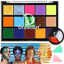 Drawdart 18 Color Professional Face Body Paint Kit 15 3 Colors 18