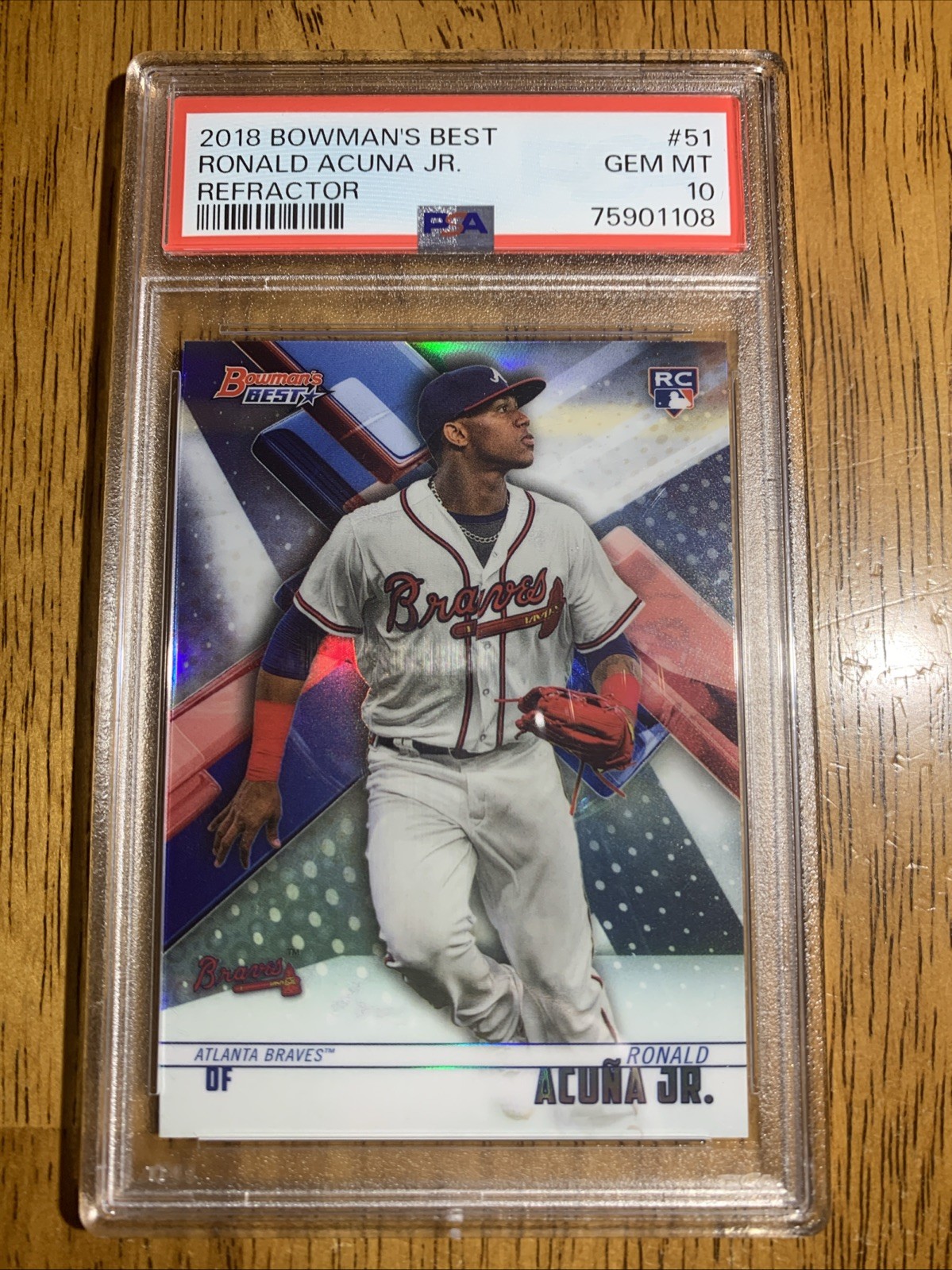 2018 Bowman's Best Refractor #51 Ronald Acuna Jr. RC PSA 10 GEM MINT Braves