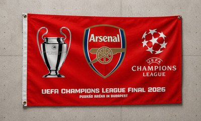 Arsenal Fc Flag Banner 3X5 Ft  The Gunners Fans Flag Champions League