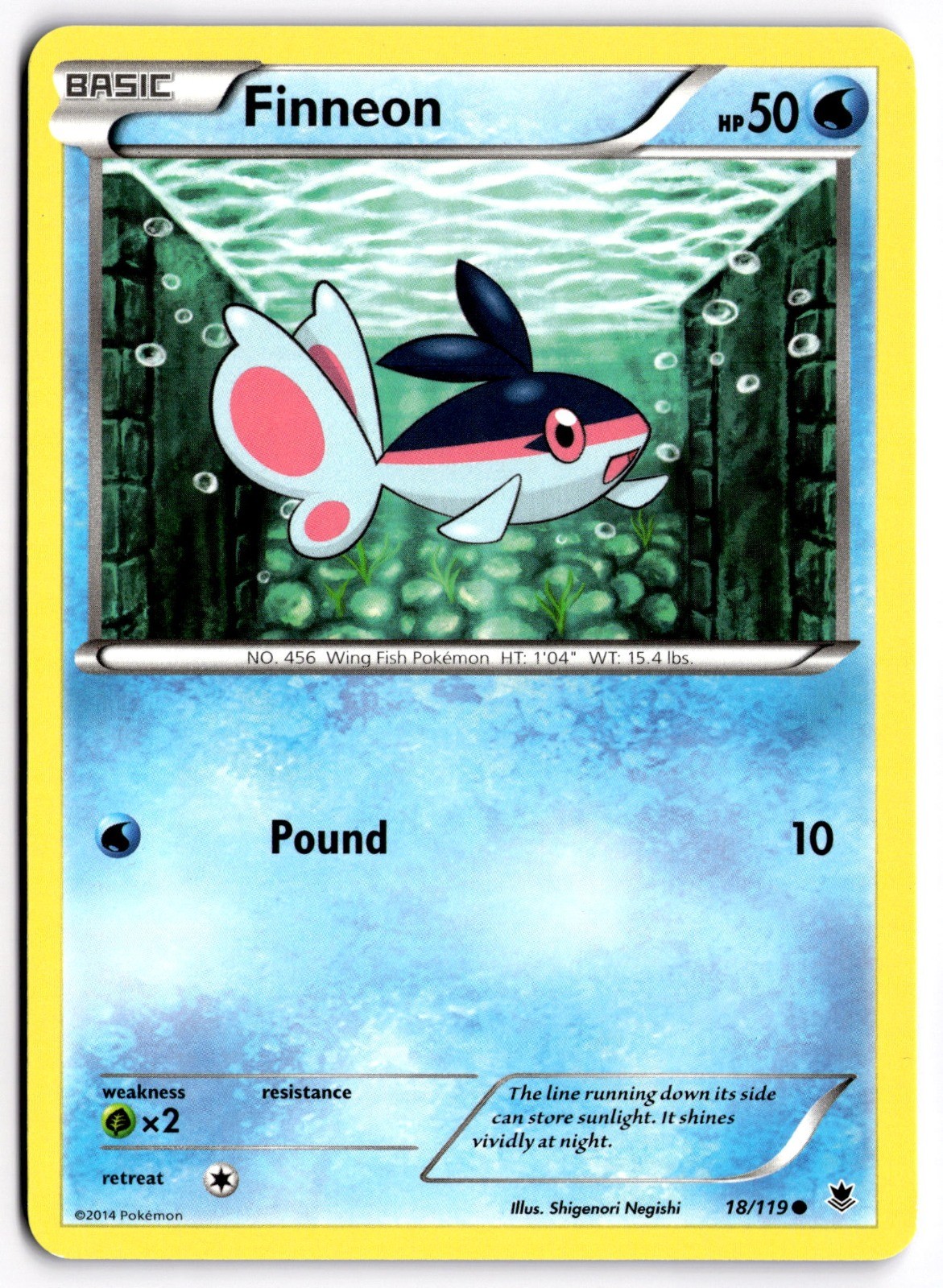 Pokemon TCG Finneon 18/119 XY - Phantom Forces Common NM