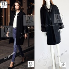 $6.8K CHANEL 15B Black Wool Gripoix Buttons Tweed Coat Karl Lagerfeld 40 42