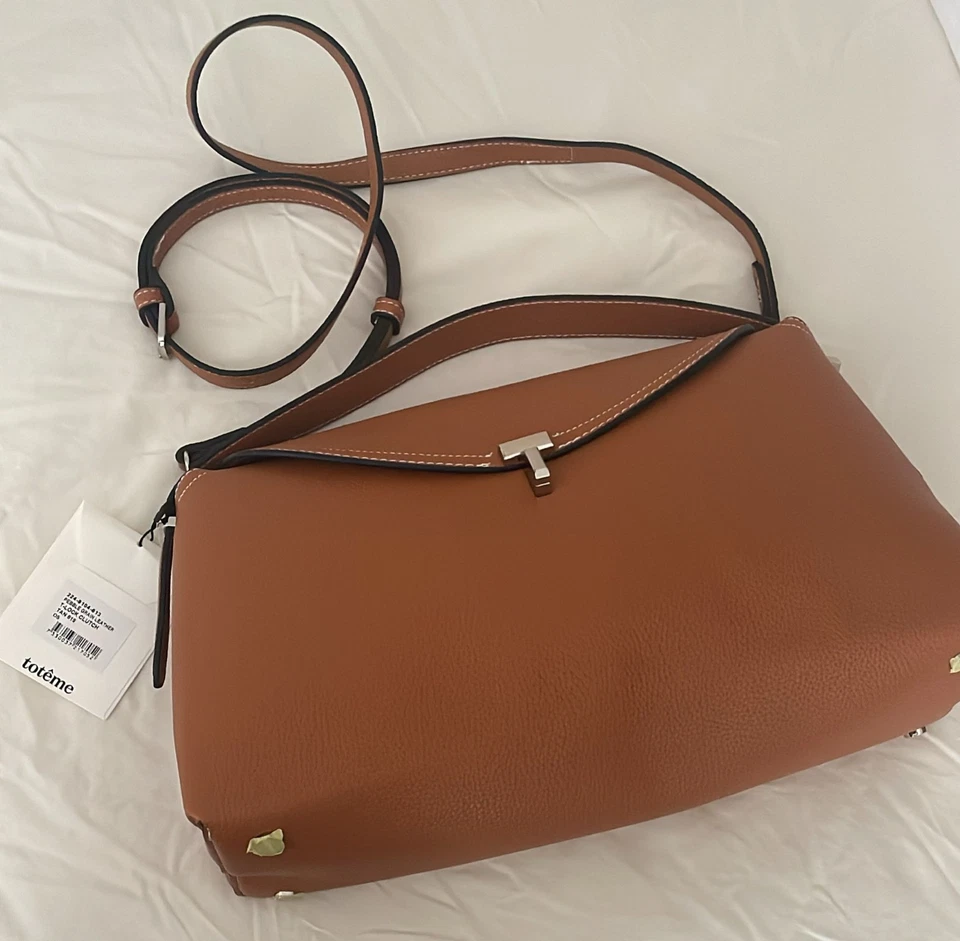 Toteme t lock clutch bag (Small) in Tan - - Image 2 of 4