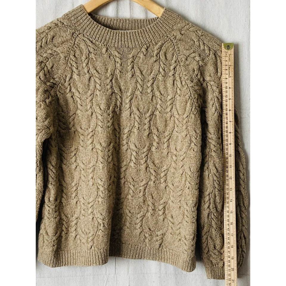 复古 Adrienne Vittadini 女式电缆针织极简主义毛衣 S 码学院风 — 第 3/4 张图片