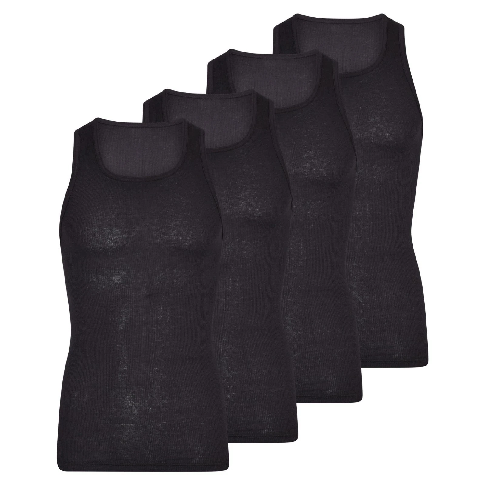 6, 12 Pack Mens Tank Top Ribbed Vests 100% Cotton Comfortable Gym Tank Top