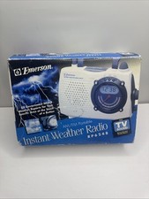 Emerson RP6248 White Instant Weather Portable AM/FM TV Band Radio W/ Box