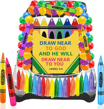 49 Pcs Halloween Religious Crayons Trunk or Treat Car Decorations Kit