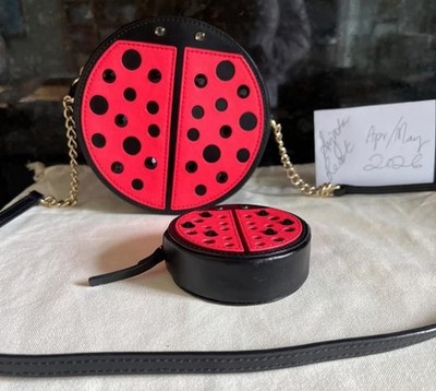 Rare Kate Spade New York Ladybug  Turn Over a New Leaf  Round Crossbody Bag