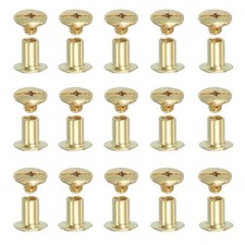 Chicago Screws, Leather Rivets for Belt Bag M5 x 8 mm  80 Pack  Gold