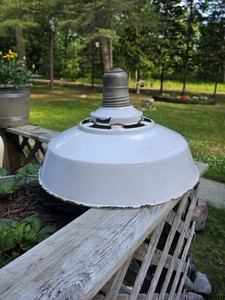 Vintage Architectural Salvage Porcelain Shade REO Auto/Truck Factory Lansing MI 
