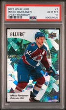 2023 Upper Deck Allure #7 Mikko Rantanen Green Rainbow #11/99 PSA 10