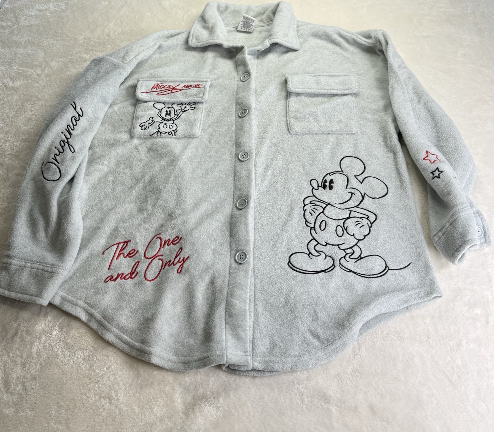 Mickey Mouse Fleece Shacket  Jacket Embroidered G… - image 1