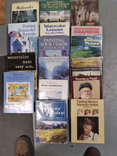 BIG LOT 18 WATERCOLOR OIL PASTEL PAINTING INSTRUCTION BOOKS PORTRAIT LANDSCAPE