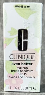 Clinique- Even Better Makeup Evens And Corrects-BS SPF 15~WN48 Oat~1oz. NIB