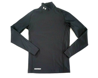 Black Under Armour Mens ColdGear Mock Neck Long Sleeve Shirt XL X-Large