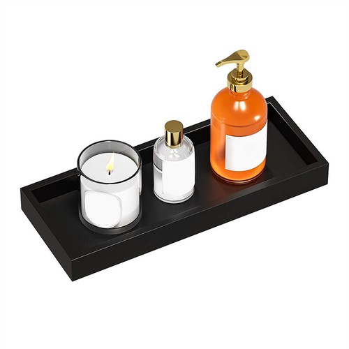 Bathroom Vanity Tray Decorative Tray for Counter,Rectangle Wooden Organizer - Picture 2 of 11