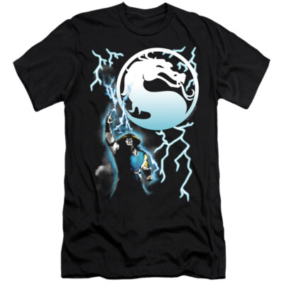 Mortal Kombat Klassic Slim Fit T-Shirt Raiden Black Tee