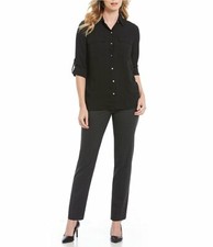  300 Gap Women'S Gray Straight Leg Contemporary Fit Stretch Ankle Pants Size 10