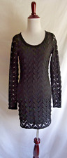 Free People XS Black Crochet Lace Boho Summer Cocktail Festival Dress Cut Out