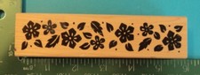 Great Impressions FLOWER BLOSSOM and LEAVES BORDER Rubber Stamp