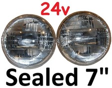 7" 24V Sealed Beam Headlights 75/50w fits Land Rover Defender 90 110 130 