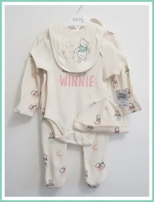 DISNEY, DISNEY BABY, GEORGE Disney Baby Mädchen Winnie The Pooh 4-teiliges Starterset Charakter Layette 3-6m NEU